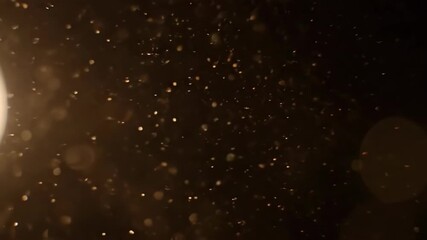 Golden Dust Dreamy Particle Bokeh Background.
