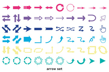 カラフルなシンプルな矢印アイコンセット