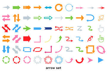 カラフルなシンプルな矢印アイコンセット