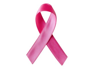 Satin pink ribbon awareness symbol against black image, Isolated, Transparent Png