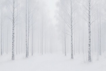 Fototapeta premium A Silent Forest in Snowfall