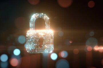 Glowing circuit board padlock