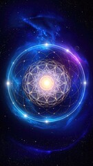 Obraz premium Cosmic mandala in a nebula