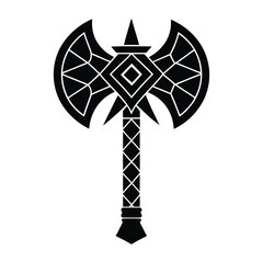 Double Bitted Battle Axe Graphic Design Element