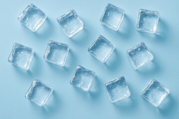 Obraz premium A Grid of Icy Cubes on a Blue Canvas