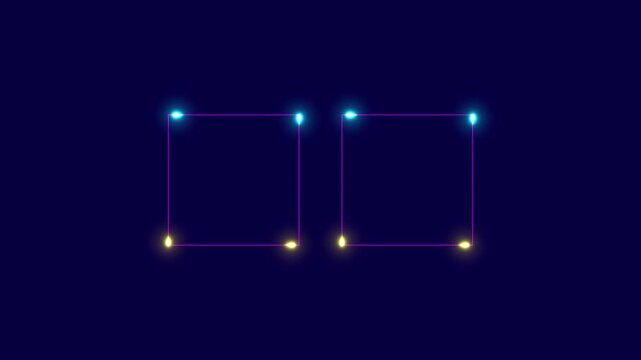 Neon Live breaking news lower two display with saber animation with blue background. HD Video