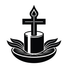 Candle Cross Symbol Faith Spiritual Remembrance Hope