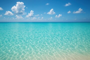 Obraz premium A Serene Tapestry of Blue and White Waves under a Sky of Endless Blue