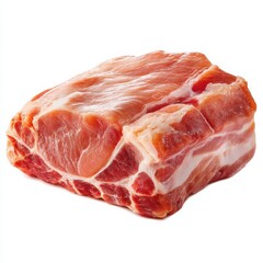 Fresh Raw Pork Loin Roast Isolated on White Background, Uncooked Meat with Marbling, Ready for Cooking, Culinary Ingredient, Food Photography