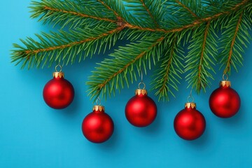 A Festive Ornament Collection on a Blue Canvas