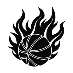 Fiery Basketball Graphic Design Sport Logo Image