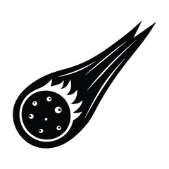 Fiery Meteoroid Falling Fast Dramatic Space Rock Icon