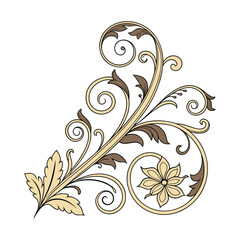 Elegant Flourish Design Vintage Floral Ornament