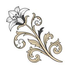 Elegant Floral Design Element Vintage Flourish Ornament