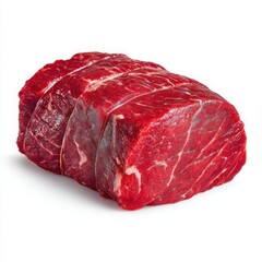 Obraz premium Fresh Raw Beef Roast Isolated on White Background, Ready for Cooking, Perfect for Grilling, Roasting, or Slow Cooking, High Quality Meat Cut
