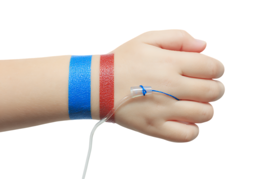 IV line in a child's hand