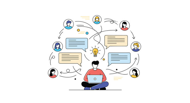 Visualizing collaborative communication networks facilitating teamwork and idea exchange among diverse individuals