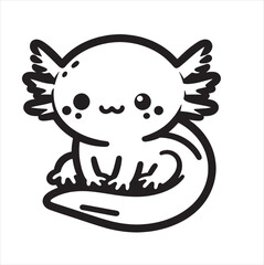 Fototapeta premium Cut Sitting Axolotl
