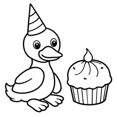 Duck different style kids coloring page