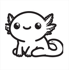 Fototapeta premium Cut Sitting Axolotl