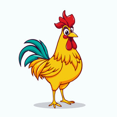 rooster vector isolated on white background