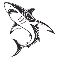 Fototapeta premium A stylized illustration of a great white shark