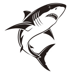 Obraz premium A stylized illustration of a great white shark