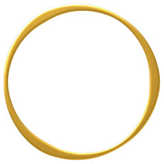 変形の丸いゴールドフレーム　アンティークゴールドの３Ｄ円形枠の装飾イラスト