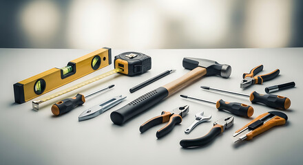 Tools commonly used by construction workers.
