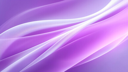 Elegant abstract background featuring flowing purple and white gradient waves. Smooth texture and dynamic curves make it ideal for modern design, branding, and digital advertising.