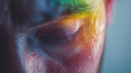 Fototapeta premium Close-up of a colorful, emotional human expression.