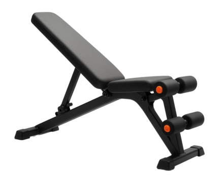 Adjustable abdominal bench with padded backrest and steel frame for home gyms