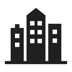 Naklejka premium Corporate Building Icon Skyline Vector Design