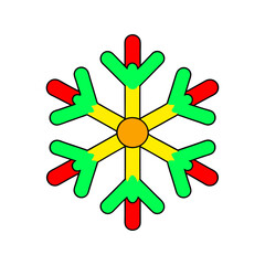outline vector illustration of a snowflake icon