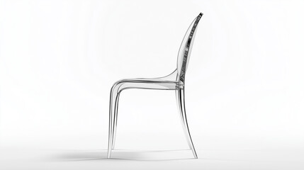 Fototapeta premium Transparent Ghost Chair: Modern Minimalist Design