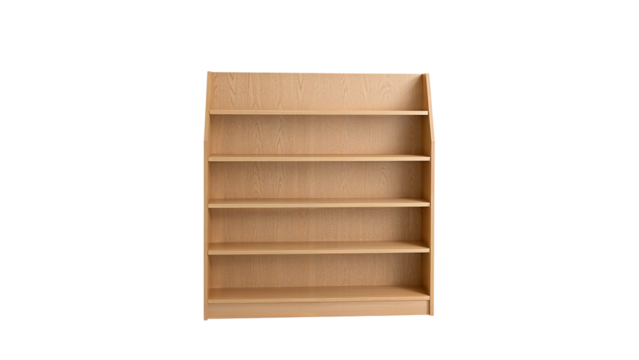 A tiered book display shelf isolated on transparent background png