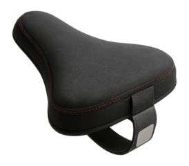 Canvas bicycle saddle cover with hook-and-loop fasteners for city commuting