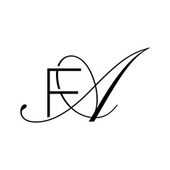 initial letter F with A script logo