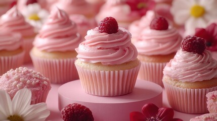 Pink Raspberry Cupcakes