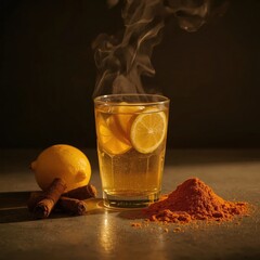 Hot Herbal Tea Orange Spices Steam Glass Mug Cinnamon Warm Beverage Comfort Drink Tea Time Relaxation Wellness Health Natural Ingredients Cozy
