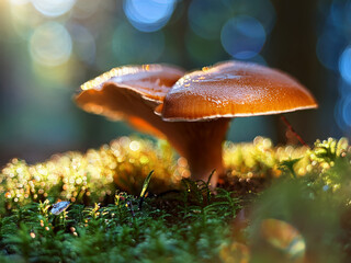Dried reishi mushroom close-up for organic health and wellness promotion
