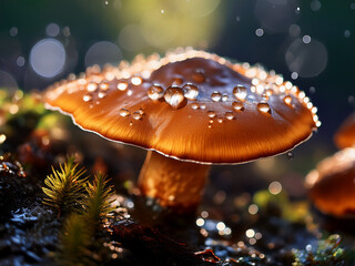 Ganoderma lucidum macro image for health and wellness marketing
