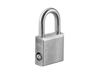 Fototapeta premium Silver metal padlock security fastening image, Isolated, Transparent Png