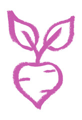 Radish Garden Gardening Related Icon Crayon Chalk Drawing Doodle Vector