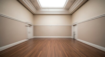 Empty gallery space with wooden floor and natural light providing creative space