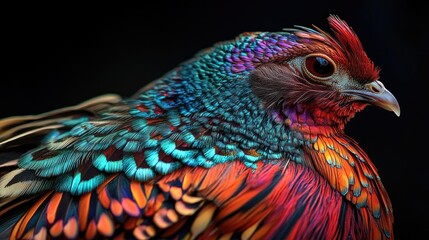 Fototapeta premium Vibrant plumage of a pheasant.