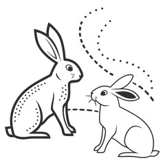 Obraz premium vector illustration of rabbits