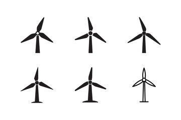 outline vector illustration of a wind turbine icon