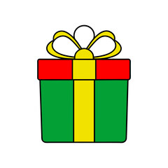 outline vector illustration of a wrapped christmas