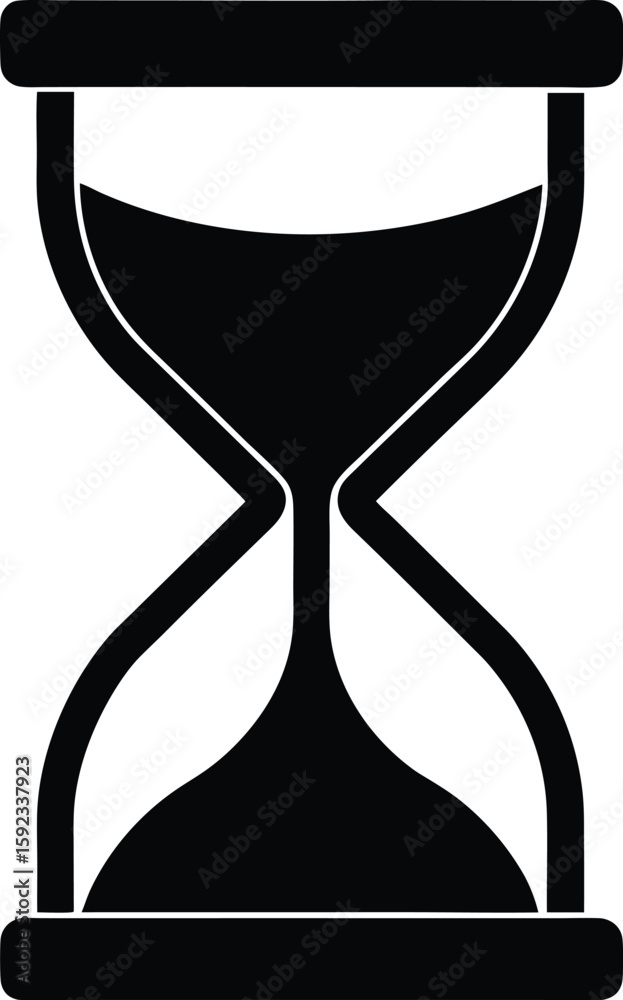 Poster black silhouette of a countdown timer with digital numbers and a circular dial isolated on transpare